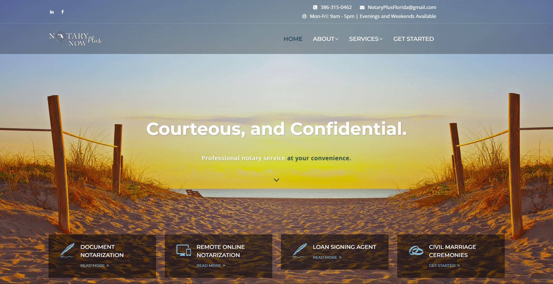 Notary Now Plus website design