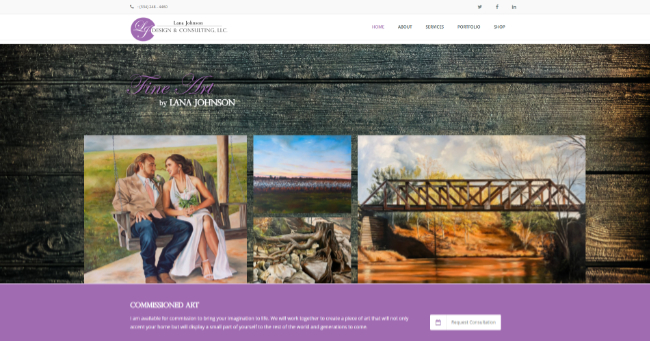 Lana Johnson Fine Art website design