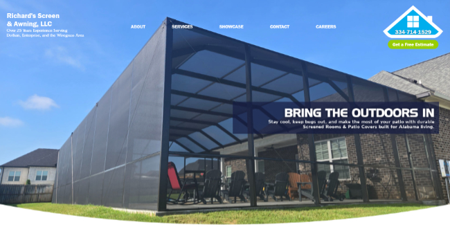 Richards Screen and Awning website design